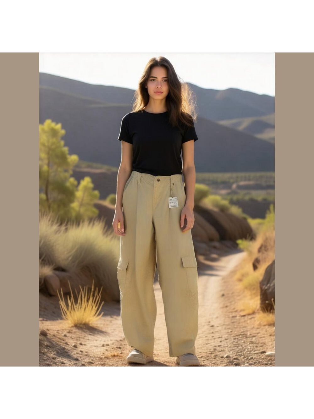 Zara beige NWT cargo utility pants size XL